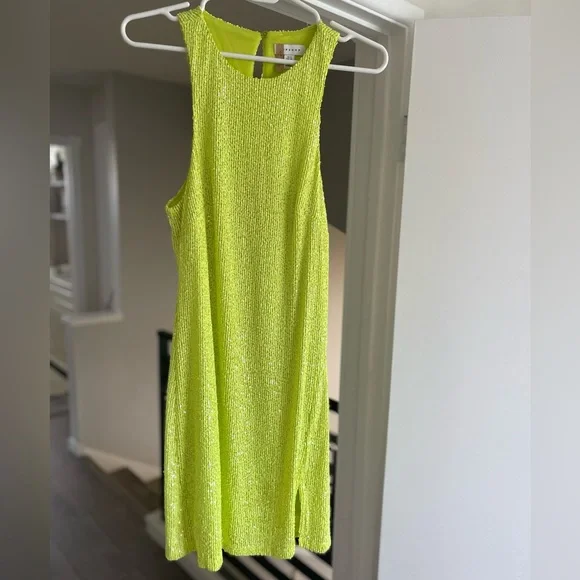 topshop sequin dress green Entro main image 1